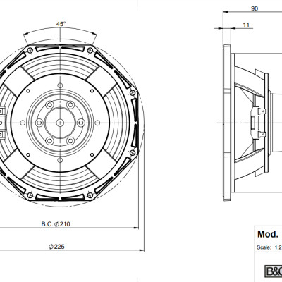 Loa rời 2 tấc từ Neo 8NDL51 B&C Speaker Italia - Hàng Chính Hãng
