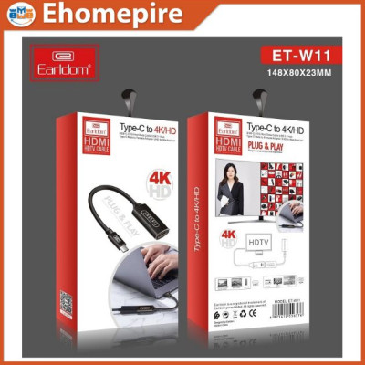 Jack Chuyển Đổi Từ Cổng Type C Ra Cổng HDMI Earldom W11 Hàng Chính Hãng