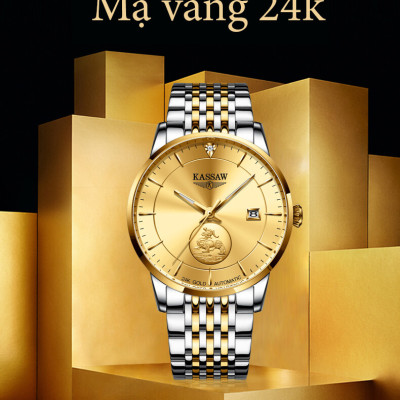 Đồng hồ nam chính hãng KASSAW K555-2 (Mạ vàng 24k)