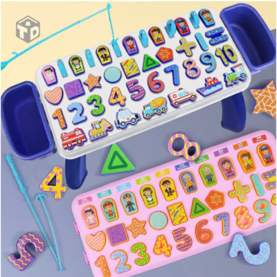 Bộ đồ chơi câu cá, ghép số, ghép chữ Thông minh có xô đựng 5in1 Cao cấp - Hàng chính hãng