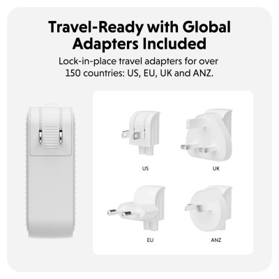 Sạc Nhanh HyperJuice Travel Charger 100W USB-C GaN  – Sạc Đa Thiết Bị, Tối Ưu Cho Mọi Chuyến Đi, Hàng chính hãng