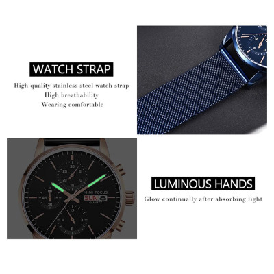 Đồng hồ đeo tay thời trang nam MINI FOCUS MF0180G,dây đeo bằng thép không gỉ, chống thấm nước 3ATM