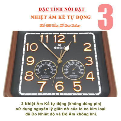 Đồng Hồ EASTAR KIM TRÔI Số Nổi 3D có DẠ QUANG và NHIỆT ẨM KẾ Tự Động (Không Dùng Pin) – Tặng Pin Maxell - Bảo Hành 1 Năm