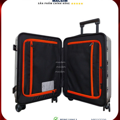 Vali cao cấp Macsim SMLV2230 cỡ 20 inch màu xám/ ghi- Hàng loại 1