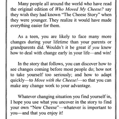 Who Moved My Cheese For Teens