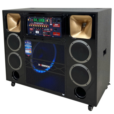 Loa kéo tủ công suất lớn bass 40 đôi dùng bình, có đèn leb thương hiệu Bossinon N8119K- công suất 2.400w- Hàng Chính Hãng