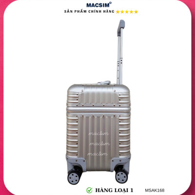 Vali hợp kim nhôm nguyên khối cao cấp Macsim Aksen hàng loại 1 MSAK168 Nhãn hiệu Macsim cao cấp 17 inches màu gold- bạc