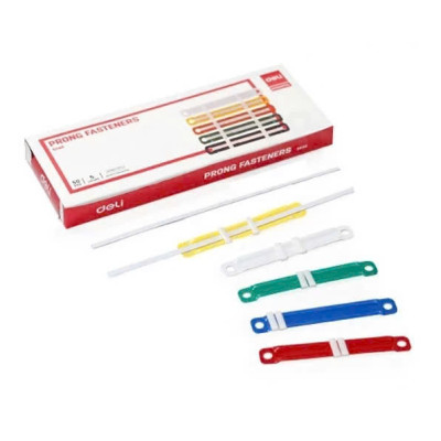 Acco Nẹp Tài Liệu Nhựa Deli 5548 - 80mm (50 Nẹp - 5 Màu)