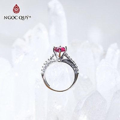 Nhẫn bạc nữ đá ruby mệnh hỏa, thổ - Ngọc Quý Gemstones