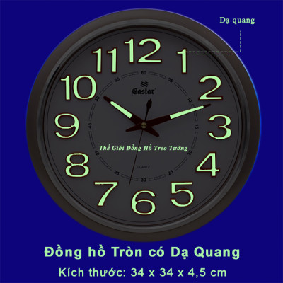 Đồng Hồ Cao Cấp KIM TRÔI EASTAR DẠ QUANG Tròn Cổ Điển - Máy Nhật Kim Trôi Êm ái, Không Gây Tiếng Động - Tặng Pin Maxell - BH 1 Năm