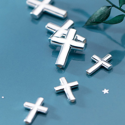 Charm bạc thánh giá xỏ ngang kiểu 3 - Ngọc Quý Gemstones