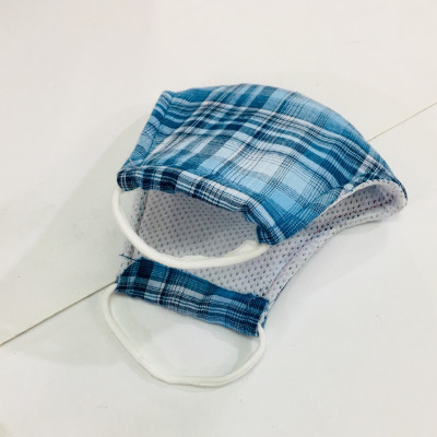 KHẨU TRANG  DÀY VẢI KẺ COTTON COMBO 5 CÁI NHIỀU MÀU