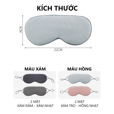 Bịt Mắt Ngủ Mặt Nạ Che Mắt Chống Chói 2 Mặt Ấm Mát Thoáng Khí