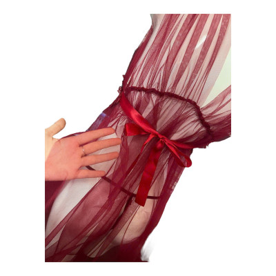 Váy Ngủ Ren Công Chúa Thêu Hoa Cột Eo Xuyên Thấu Gợi Cảm