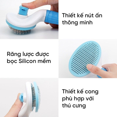 Lược Chải Lông, Đẩy Lông Cho Chó Mèo CLEAN giúp sạch lông,Chải sạch lông 1 cách hiệu quả, không gây rối, không làm xước da thú cưng