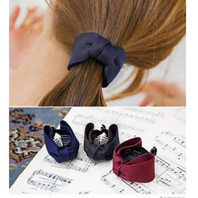 Set 2 kẹp tóc phong cách Hàn Quốc- Kẹp tóc đuôi ngựa- Bộ 2 kẹp tóc nơ xoắn, giao 2 màu khác nhau+ Tặng kèm dây cột tóc, màu ngẫu nhiên