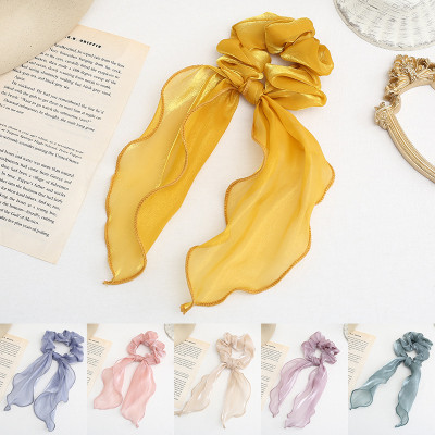 Dây buộc tóc Scrunchies voan ánh kim thanh lịch HD59