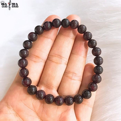Vòng tay đá ngọc hồng lựu (Garnet) 2A hợp mệnh Hỏa, Thổ