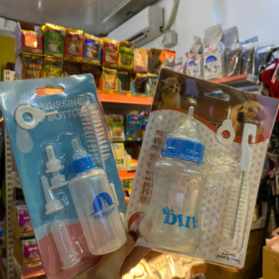 Bộ Bình Ti Sữa Cho Chó Mèo Sơ Sinh, Bình Bú Sữa Cho Chó Mèo 60ml và 150ml