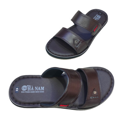 Dép Nam Quai Ngang Da Bò Thật TiTi ĐÔ Cao Cấp DNA2157d