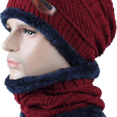 Mũ Len Kèm Khăn Chui Đầu (Freesize)