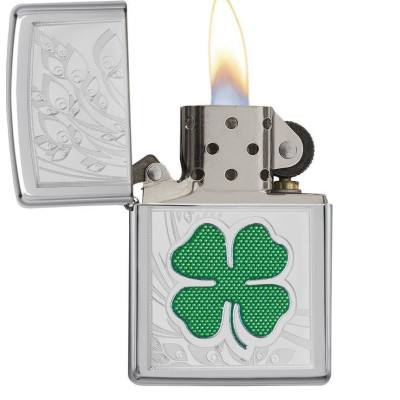 Bật lửa Zippo Clover High Polish Chrome Design 24699