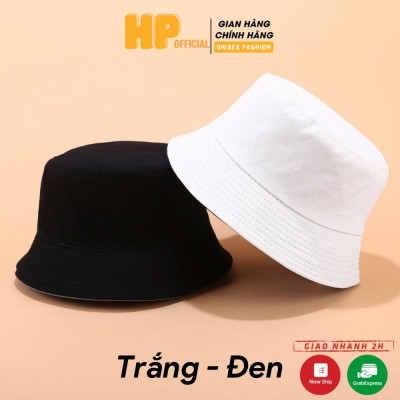 Mũ bucket trơn ️ Nón tai bèo vành tròn trơn 2 mặt Ulzzang form unisex nam nữ - BK02
