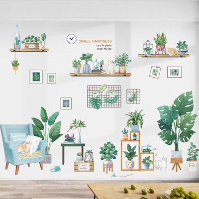 Sticker Giấy Dán Tường Decal Dán tường Mẫu Hoa Lá Cực Xinh ZH028