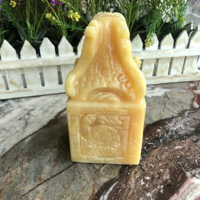 Ấn Rồng phong thủy đá ngọc Hoàng Long - Cao 15 cm