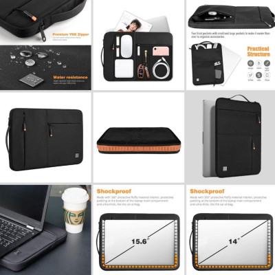 Túi xách chống sốc có quai xách nhỏ gọn cho Mac book , Laptop 13, 14, 16 inch hiệu WI WU Alpha Slim Sleeve - Hàng chính hãng