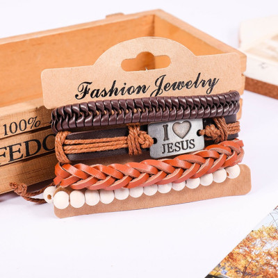 Bộ vòng đeo tay da bò thật Nam nữ, Phong cách miền viễn tây nước Mỹ, trẻ trung, mạnh mẽ, bền bỉ theo thời gian, tặng kèm vòng tay Luminous
