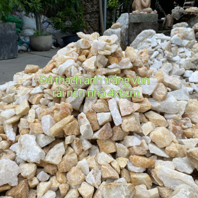 1kg đá thạch anh trắng vụn 4x6cm NHASAN rải nền, trấn trạch