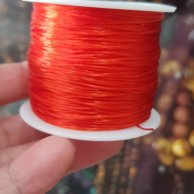 Cuộn Dây Thun CO GIÃN màu Đỏ xỏ vòng hạt chuỗi                                   Dây này là dây thun chuyên xỏ vòng chuỗi màu Đỏ, có đủ màu .. Anh Chị đang đeo chuỗi muốn thay dây khác cho vòng thì đặt cuộn Thun chỉ này nhé