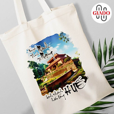 Túi canvas GIADO, túi vải bố, túi tote mẫu Huế lăng vua Minh Mạng