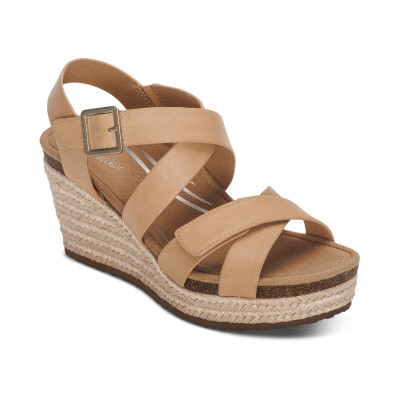 Sandal cao gót sức khỏe nữ Aetrex Anna Sand - Giày đế xuồng gót cao 8p, đệm nâng vòm, mềm nhẹ