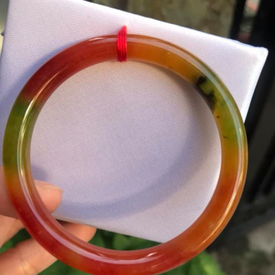 VÒNG CẨM THẠCH TỨ QUÝ size 53 ĐỎ TƯƠI MAY MẮN ĐẬM ĐẸP QUÁ NỮ 52KG ĐẾN 65KG