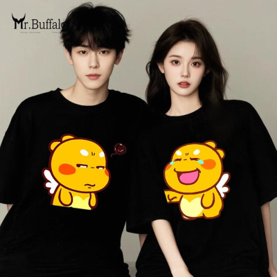 Áo đôi, cặp tay lỡ unisex Qoobee dễ thương Mr.Buffalo Q32Q33