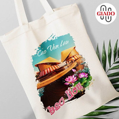 Túi canvas GIADO, túi vải bố, túi tote mẫu Bạc Liêu nhà hát Cao Văn Lầu