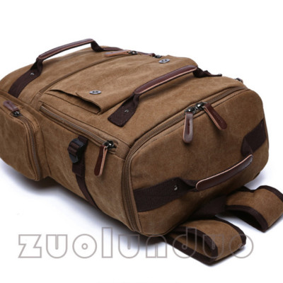 Balo du lịch nam vải canvas cao cấp Dành Cho Đi Học, Dã Ngoại, Đi Phượt, Đựng Laptop (14-17")