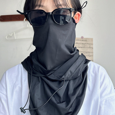 Mũ Trùm Đầu Chống Nắng Kèm Khẩu Trang Nam Nữ - Nón Che Nắng Chống Tia UV Có Dây Rút