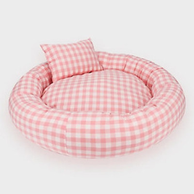 Ổ nệm chó mèo tròn vải cotton thấm hút - dùng được 2 mùa - em bé nằm được