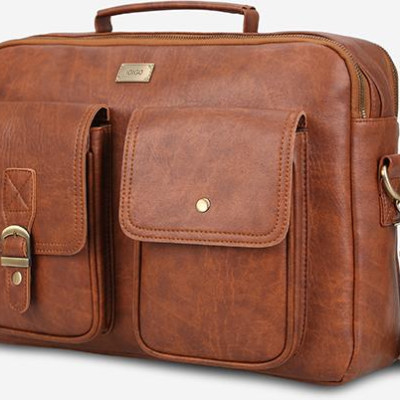 Cặp da nam nữ đựng laptop 15.6 inch, túi xách công sở phom chữ nhật ngăn trước túi hộp IDIGO MB2 - 702