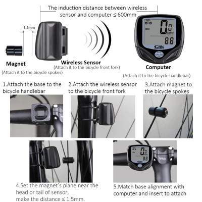 Đo Tốc Độ Xe Đạp Không Dây Wireless OFFICE CHILL Đồng Hồ Cấu Hình Theo Từng Dòng Xe Đạp Cho Độ Chính Xác Cao Với 16 Chức Năng Cao Cấp Hàng Nhập Khẩu