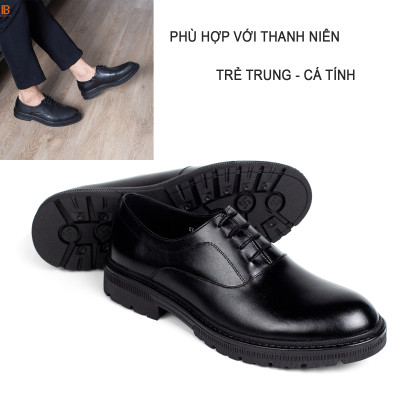 Giày da nam, giày đốc nam trẻ trung nam Bụi Leather G122 - Da bò thật Nappa cao cấp - Bảo hành 12 tháng