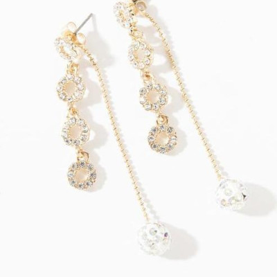 Bông tai đính đá dáng dài sang trong BT190