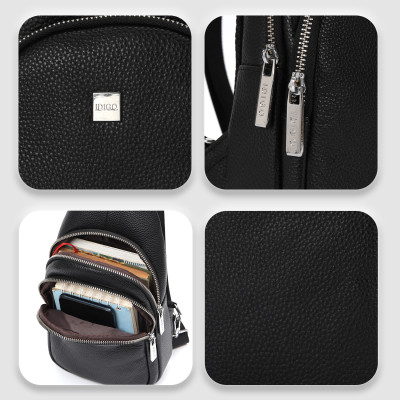 Túi đeo chéo trước ngực nam, túi đựng điện thoại da thật cao cấp IDIGO MB1 - 6028