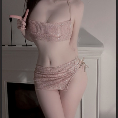 Set Đồ Ren Ánh Kim Quyến Rũ Kiêu Sa & Gợi Cảm  Bộ Nội Y Sequin Ánh Vàng Biến Hóa Thành Nữ Thần  Set Áo 2 Dây & Váy Ren Ôm Cực Phẩm Cho Nàng Sexy  Bộ Đồ Lấp Lánh Buộc Nơ Sau Thần Thái Nữ Chính Set Đồ Ngủ Ánh Kim Luxury Bắt Mắt Từ Mọi Góc Nhìn C080