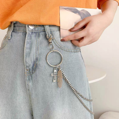 Chain đeo quần xích móc đai quần thời trang lông vũ cá tính