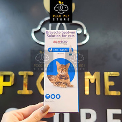 Nhỏ gáy BRAVECTO Trị Bọ Chét, Ve Rận, Rận Tai, Viêm da cho Mèo từ 2.8-6.25kg
