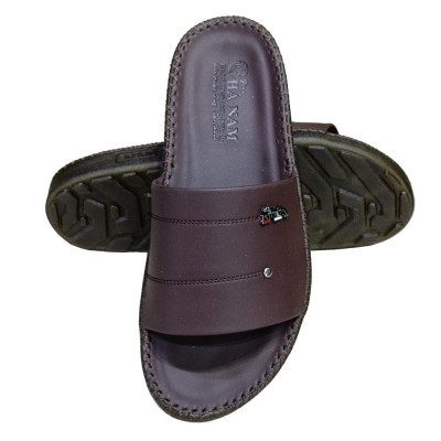 Dép Nam Da Bò HA NAM Đế Siêu Nhẹ Khâu Chỉ Toàn Bộ DNA2208